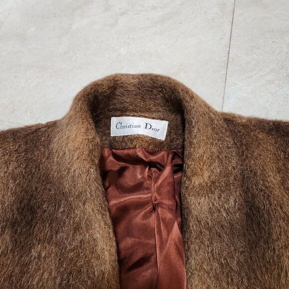 VTG Christian Dior Womens Size 8 USA Made Long Fur Coat Jacket Mink? W Pockets - Picture 6 of 16